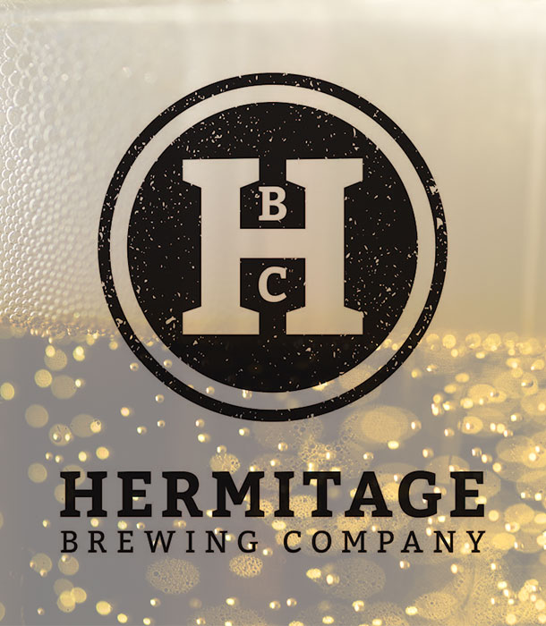 Hermitage Brewing branding and product designs